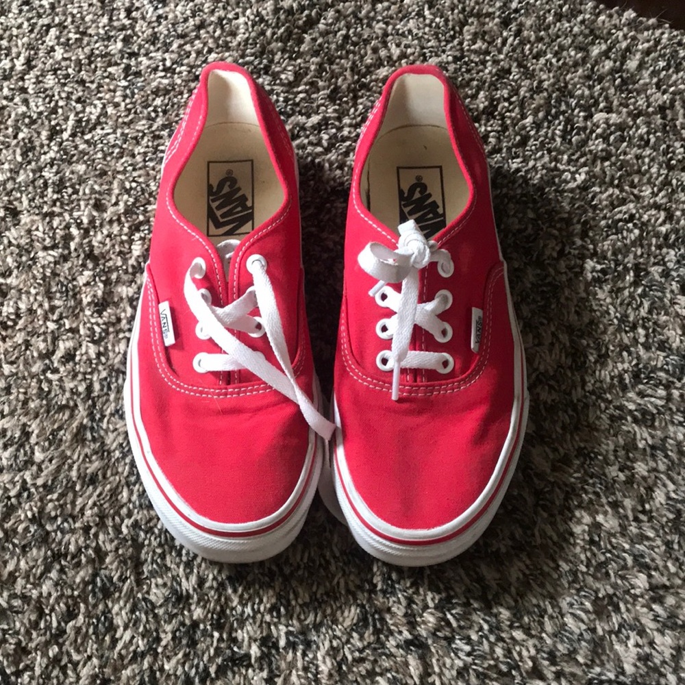 Red lace up vans